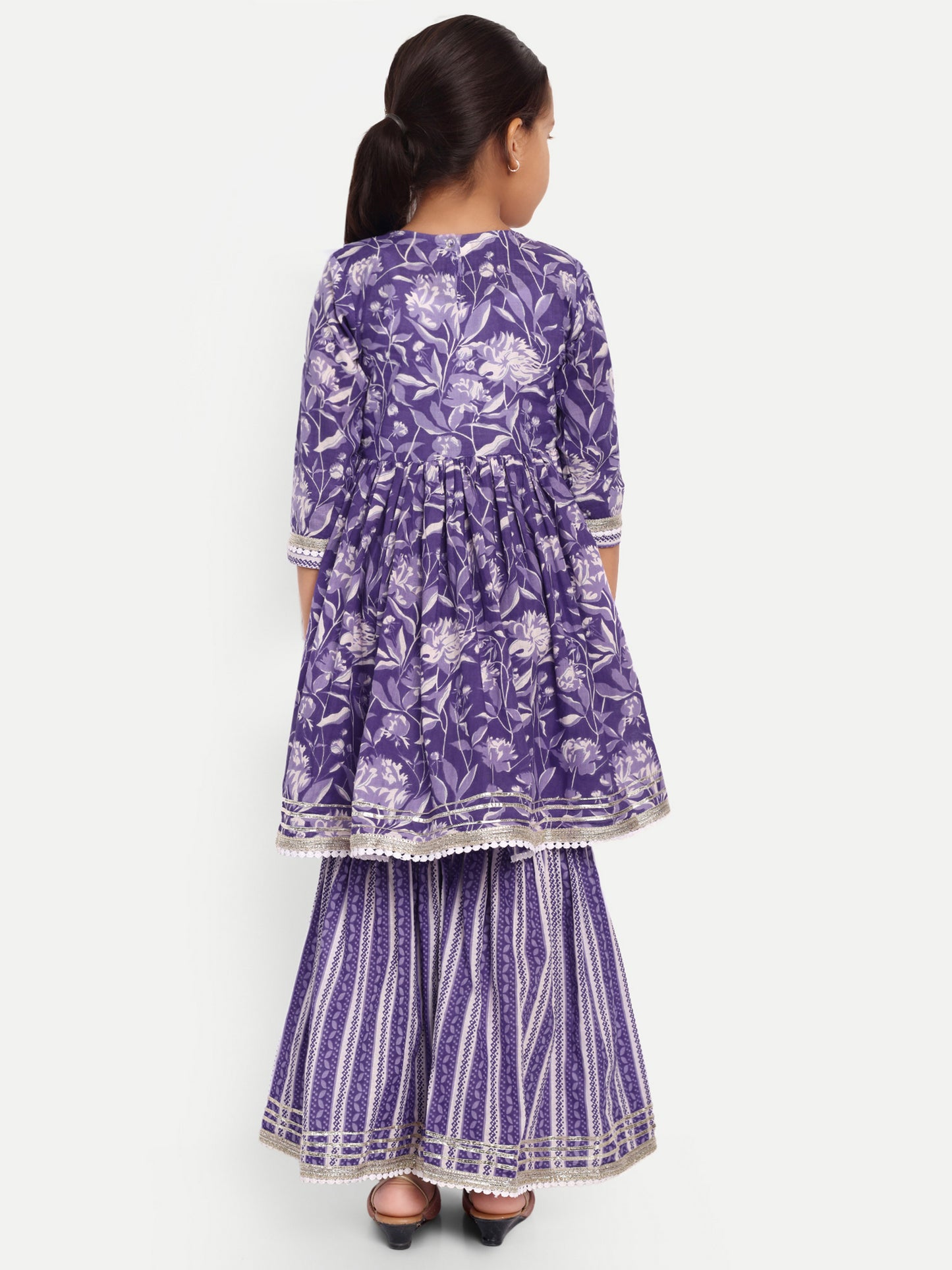 Sharara Shimmer: Purple Kurti Sharara for Girls for Festive Diwali, Weddings, Special Family Occasions, casual outing