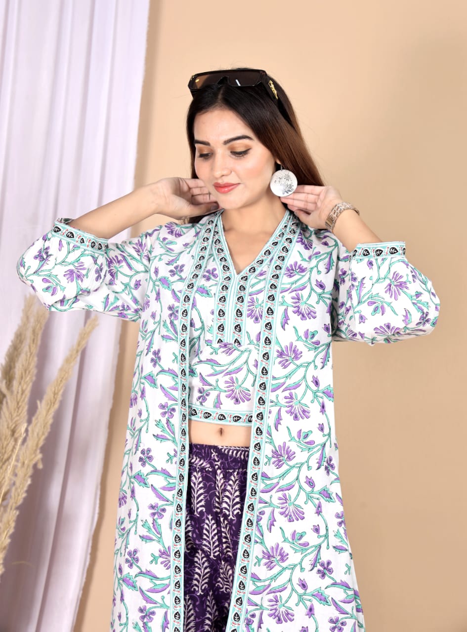 Choli, Shrug & Pant(3 piece)