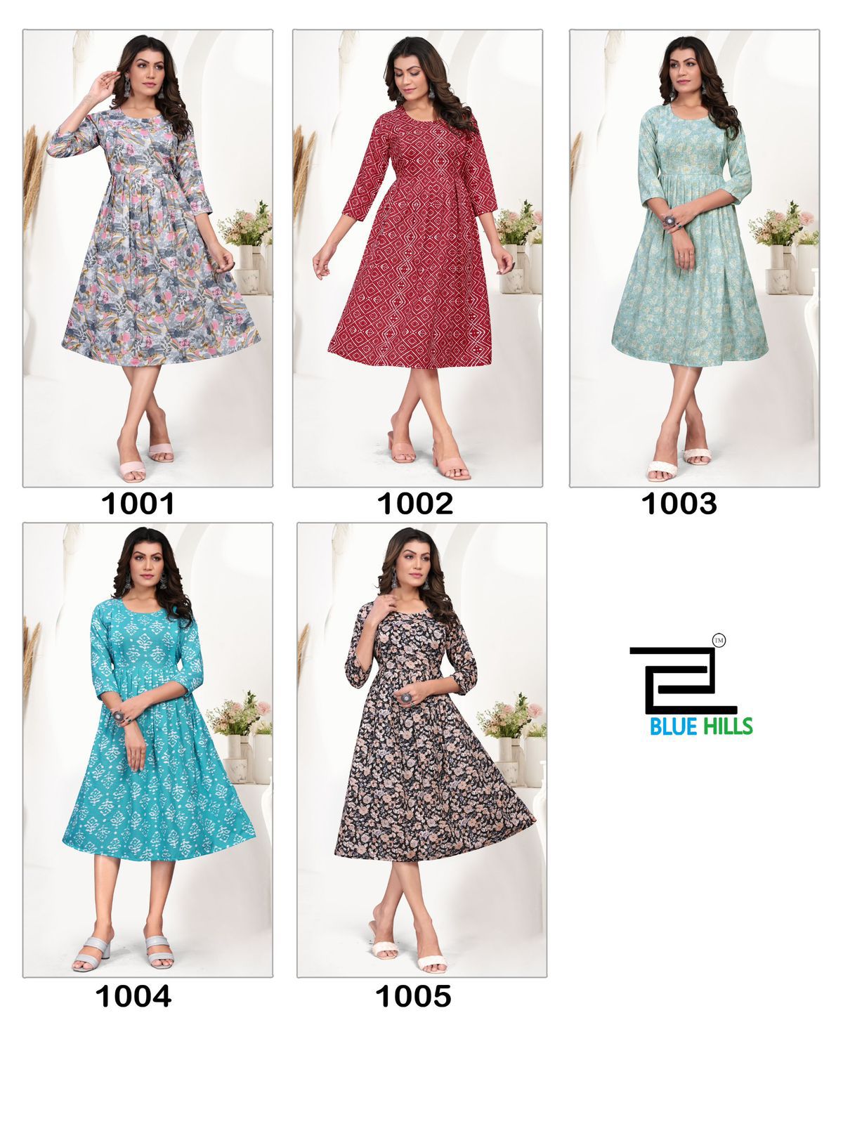 Full flare cotton maternity gown