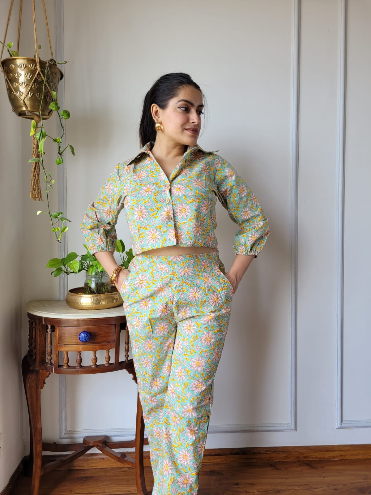 Pure cotton handblock printed Co-ord set(11 variants)