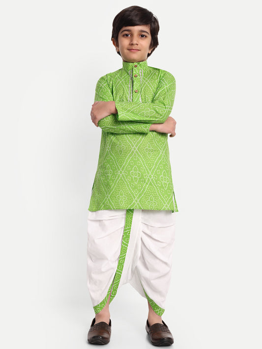 Dhoti Dudes: Dhoti Kurta for boys (Green) for Festive,Wedding & special family occasions!