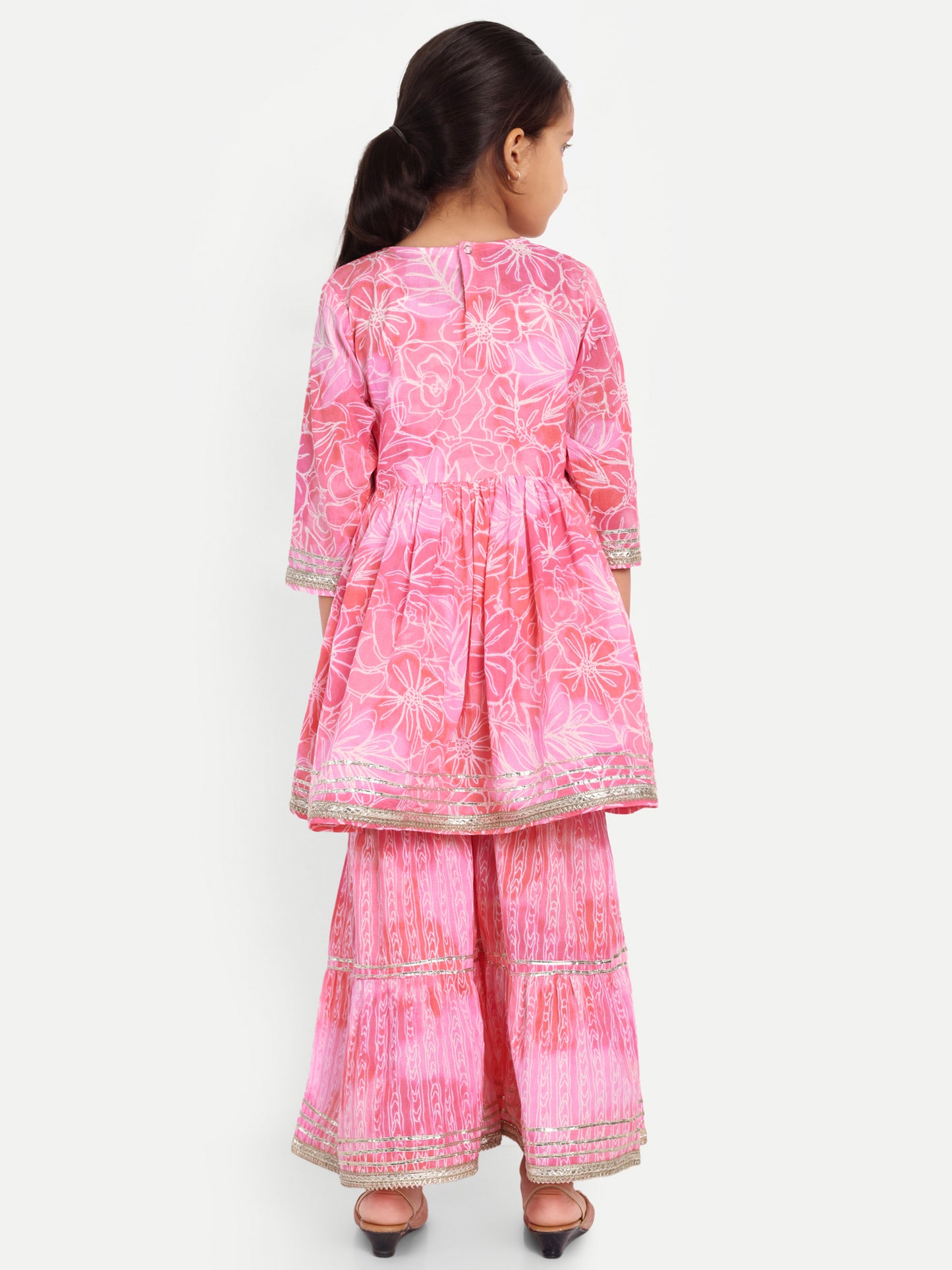 Sharara Shimmer: Light Pink Kurti Sharara for Girls for Festive Diwali, Weddings, Special Family Occasions, casual outing