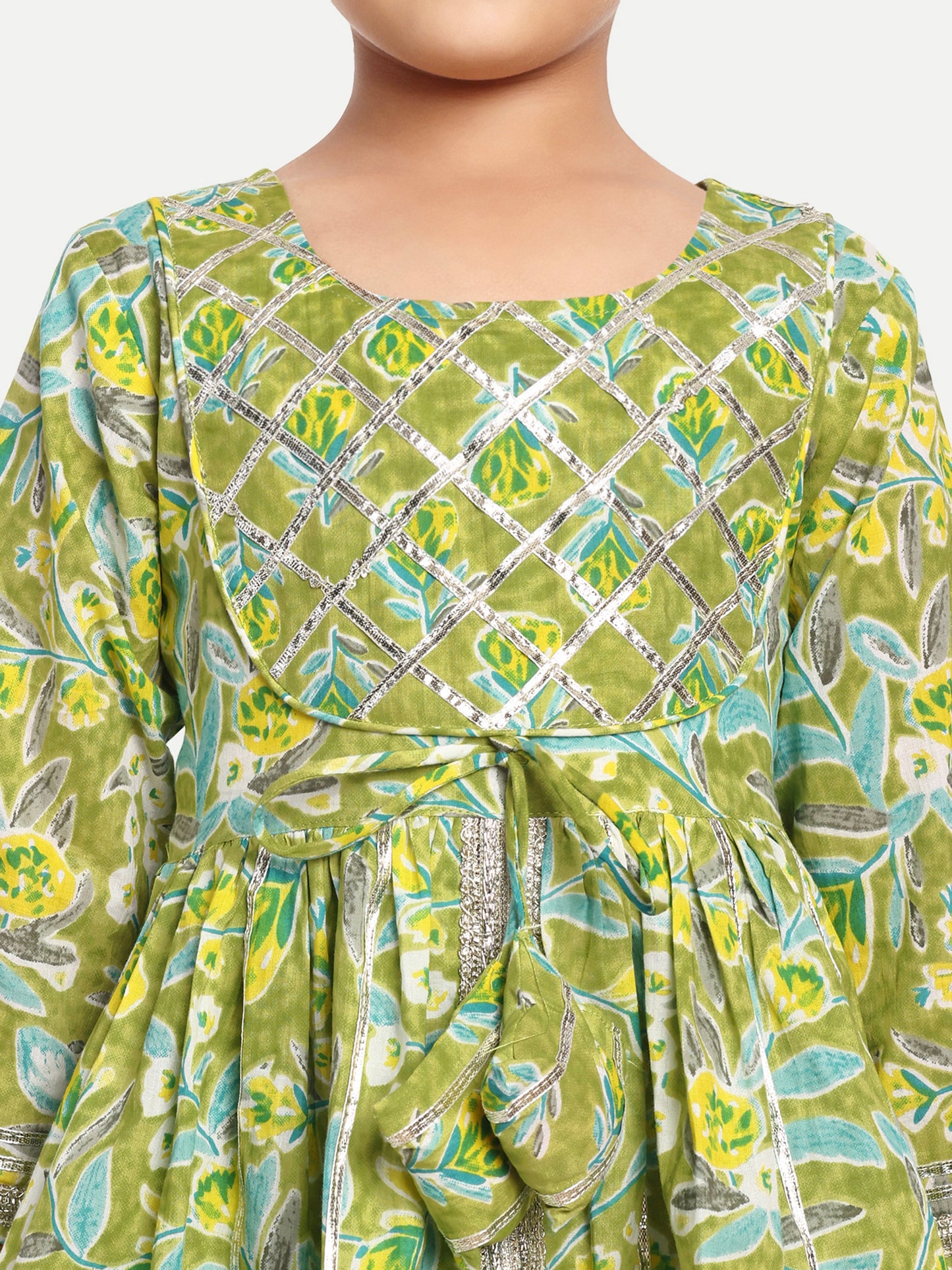 Desi Darlings: Green Peplum top with Sharara for Girls for Festive Diwali, Weddings, Special Family Occasions, casual outing