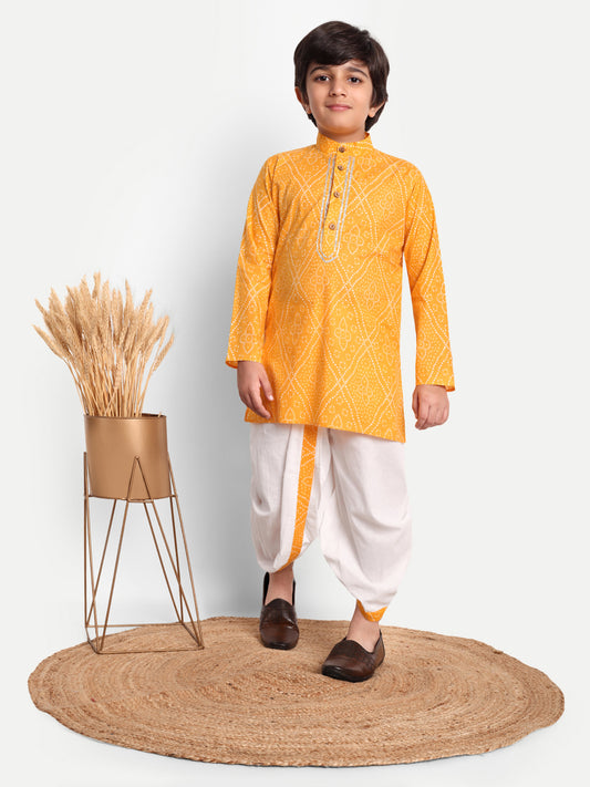 Dhoti Dudes: Dhoti Kurta for boys (Yellow) for Festive,Wedding & special family occasions!