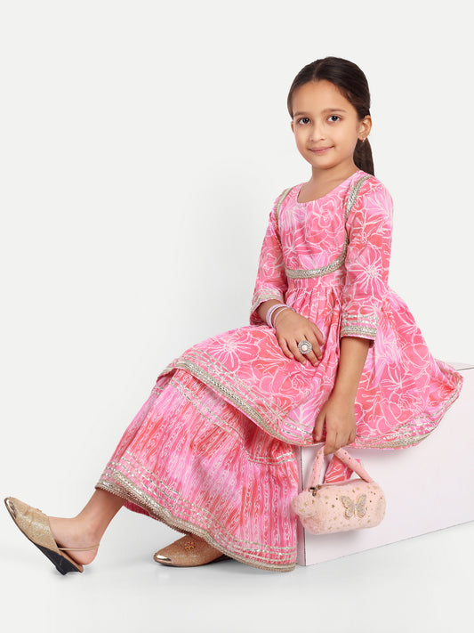 Sharara Shimmer: Light Pink Kurti Sharara for Girls for Festive Diwali, Weddings, Special Family Occasions, casual outing