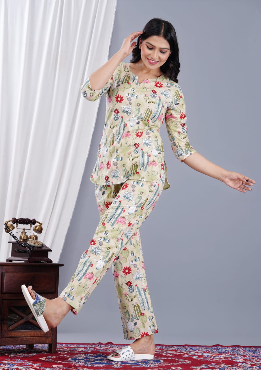 Handblock printed pure cotton Night wear (39 variants)