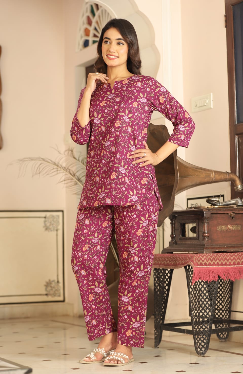 Handblock printed pure cotton Night wear (39 variants)