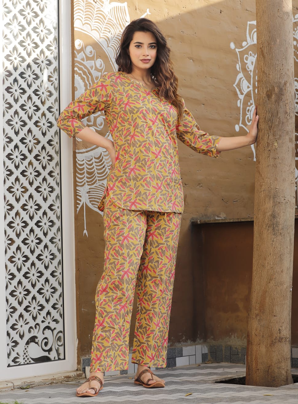 Handblock printed pure cotton Night wear (39 variants)