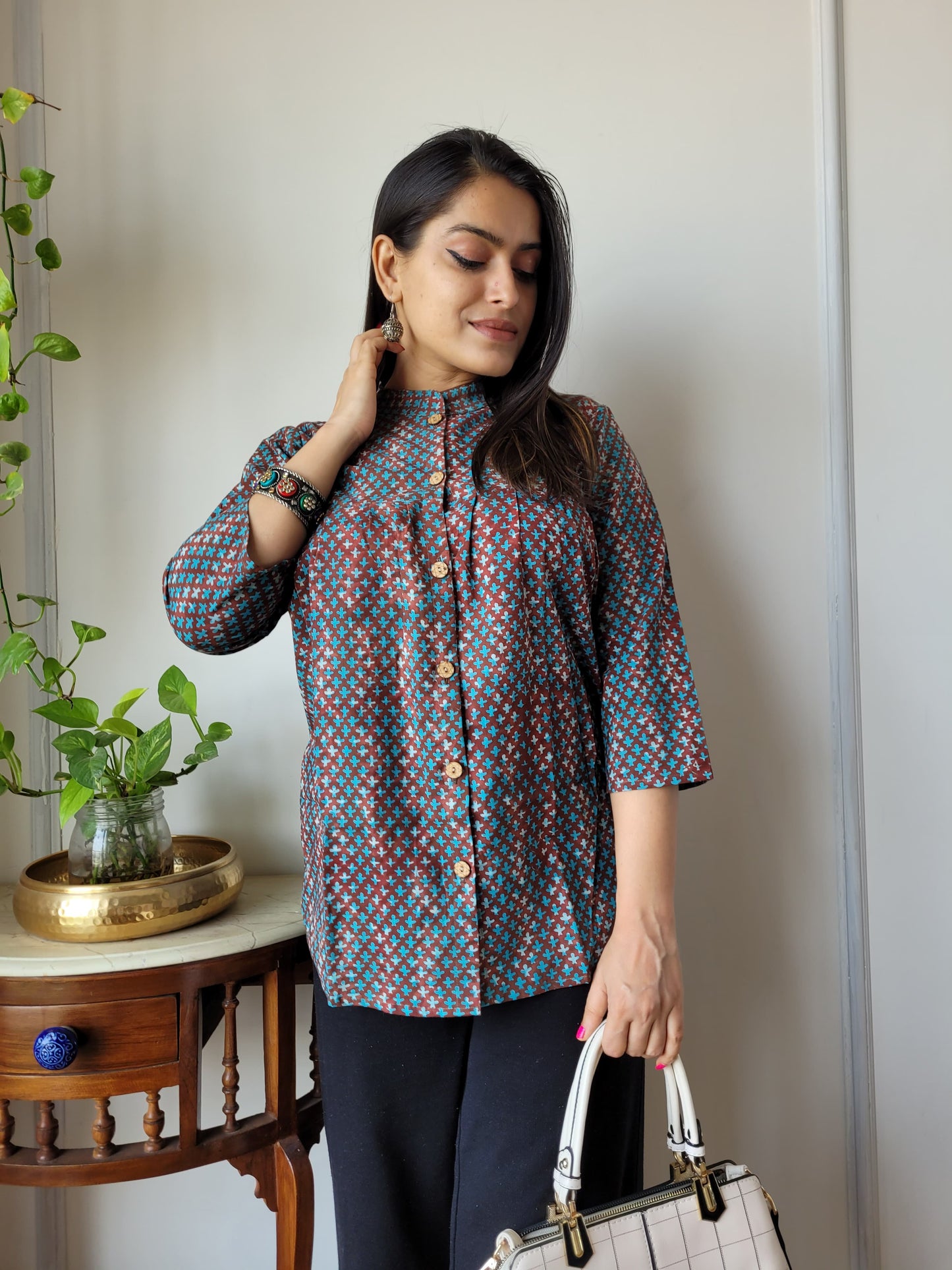 Bagru hand block printed Cotton peplum Tops (18 variants)