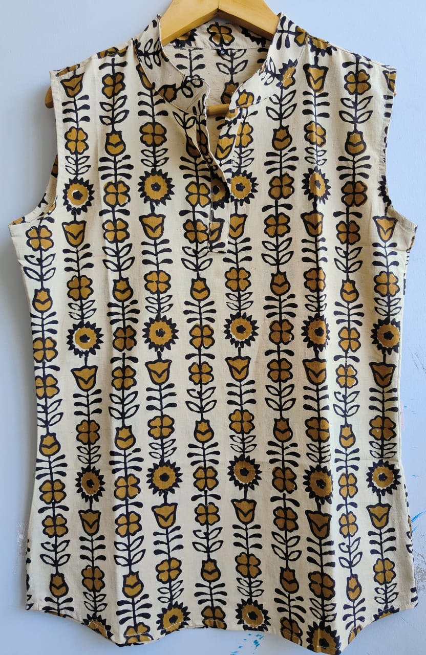 Summer Special Printed Cotton Cambric Sleeveless Tops (40+ variants)