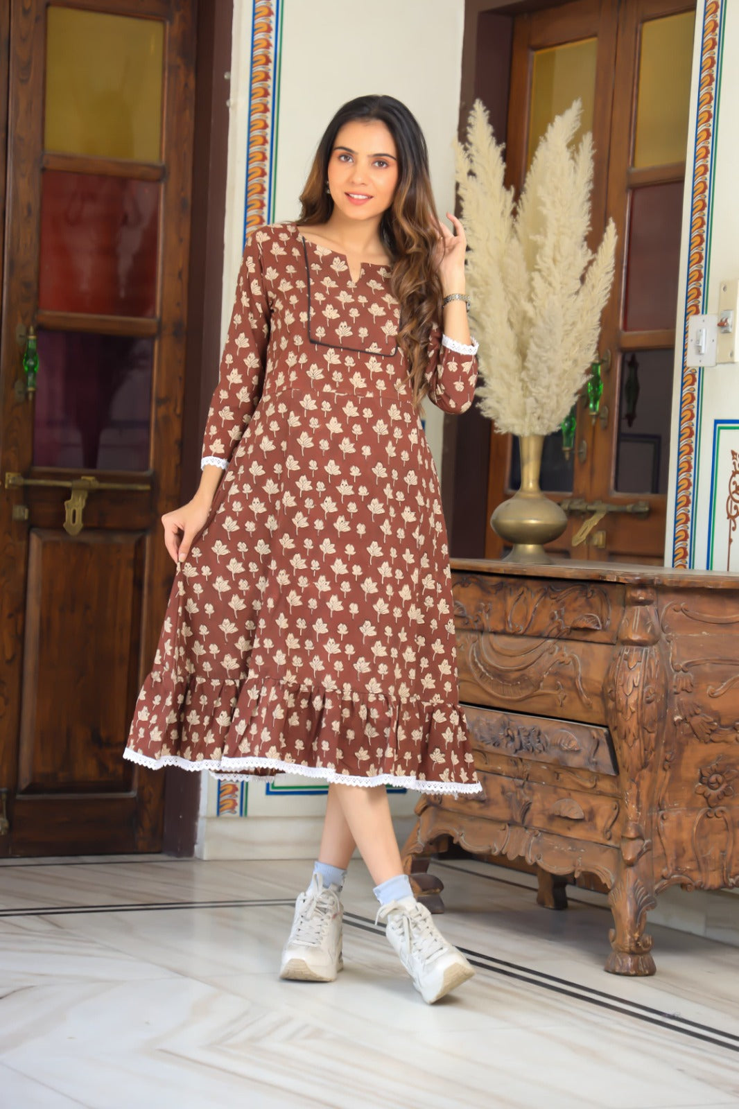 Pure Cotton Tunic with Lucknowi Chikankari lace (25 variants)