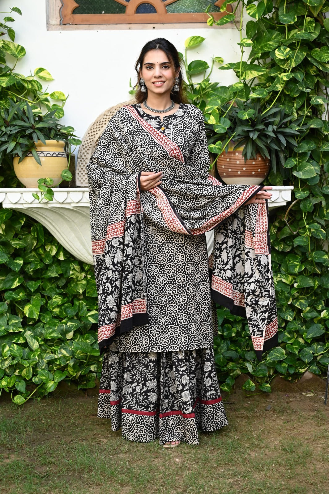 Handblock printed skirt and kurta set ( 34 variants)