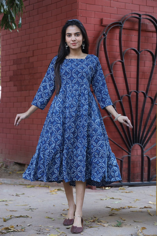 Pure Cotton Hand Block Printed One piece Dress (16 variants)