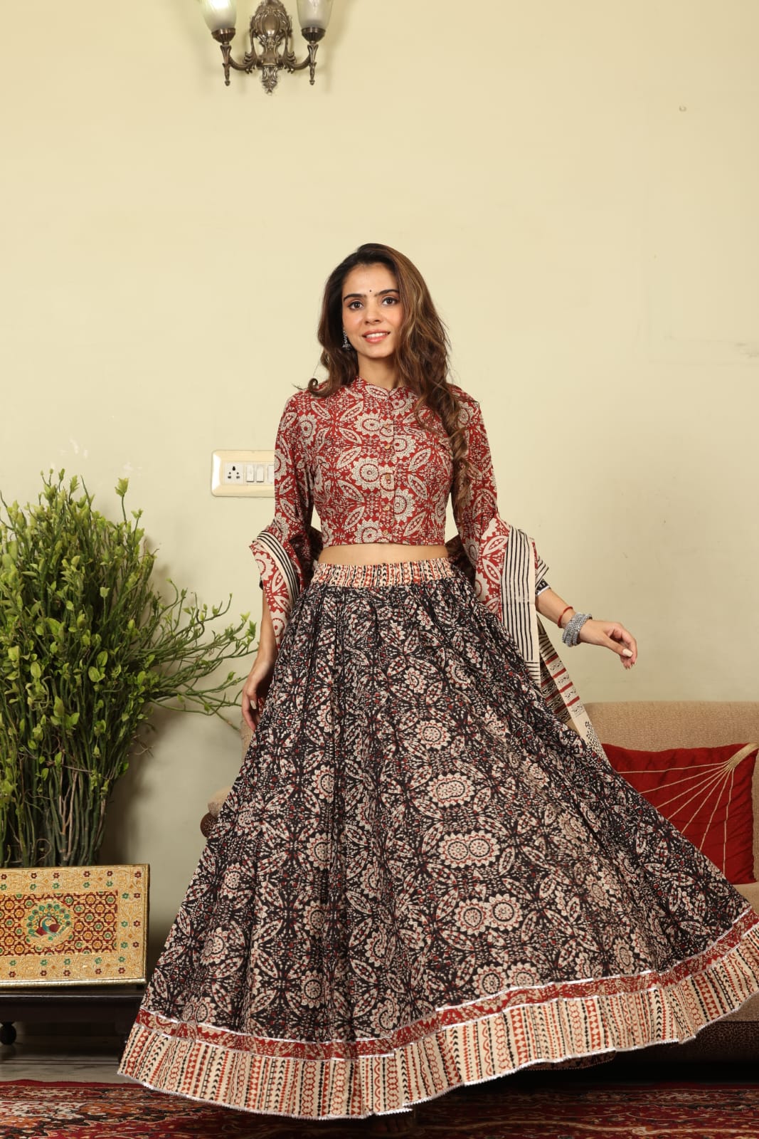 Bagru Handblock printed Lehenga Choli