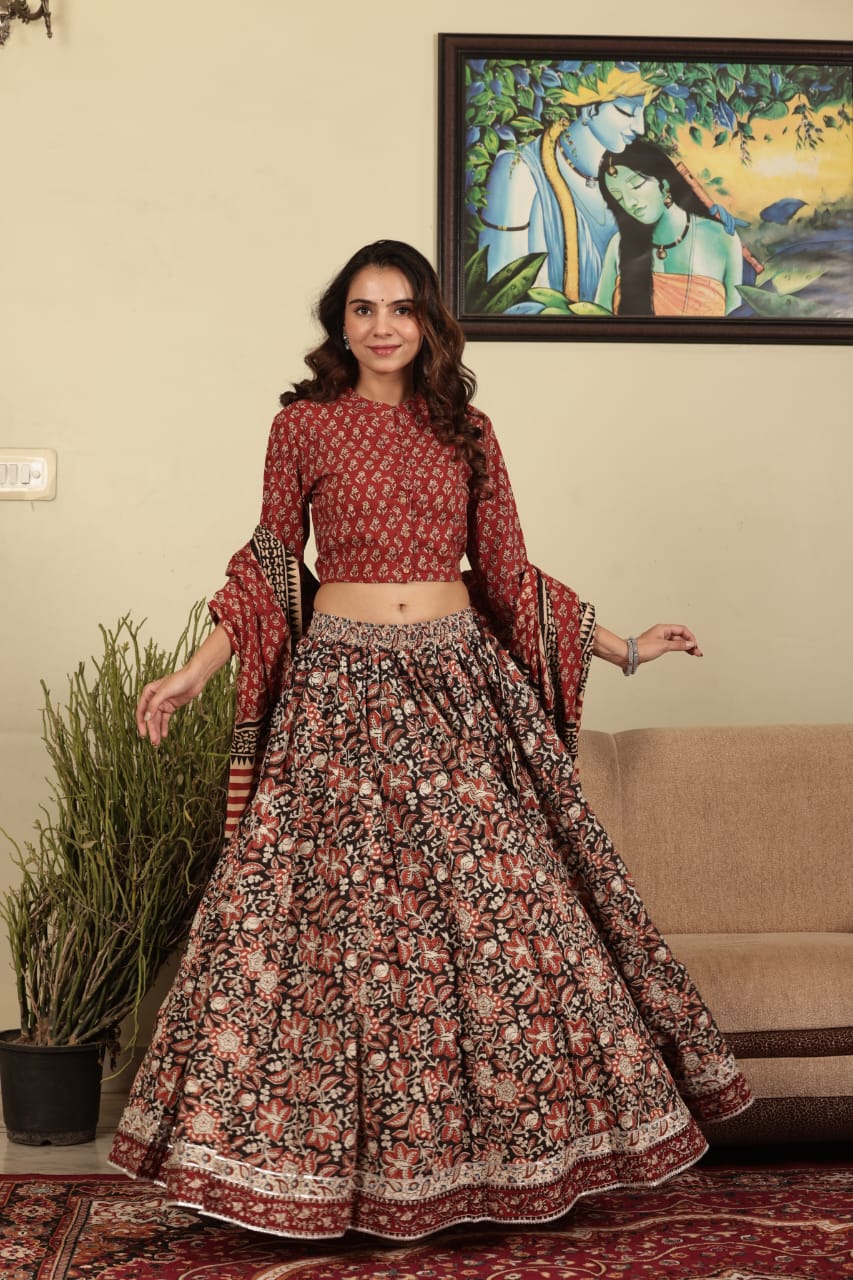 Bagru Handblock printed Lehenga Choli