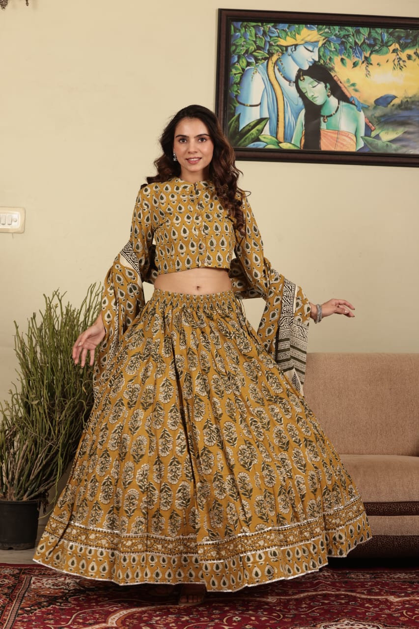 Bagru Handblock printed Lehenga Choli