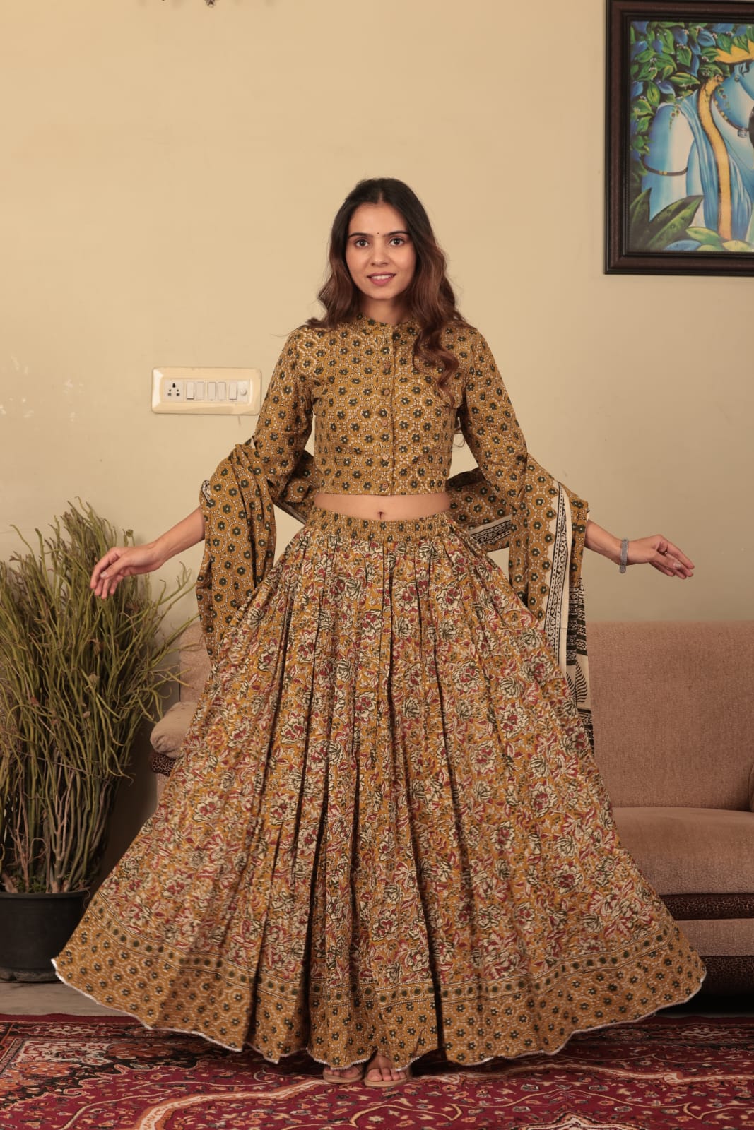 Bagru Handblock printed Lehenga Choli