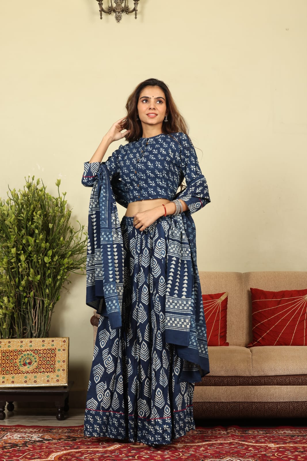 Bagru Handblock printed Lehenga Choli