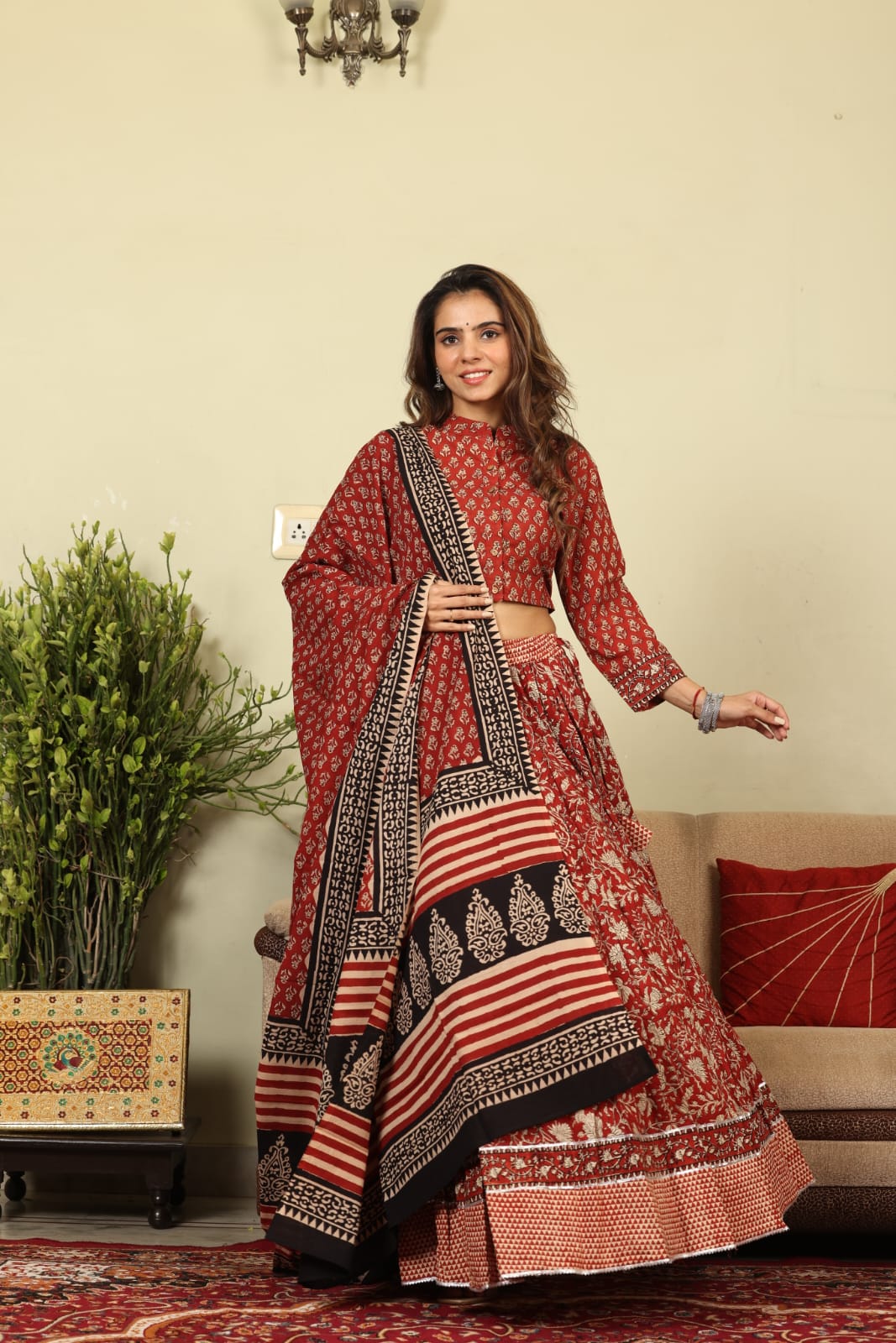 Bagru Handblock printed Lehenga Choli