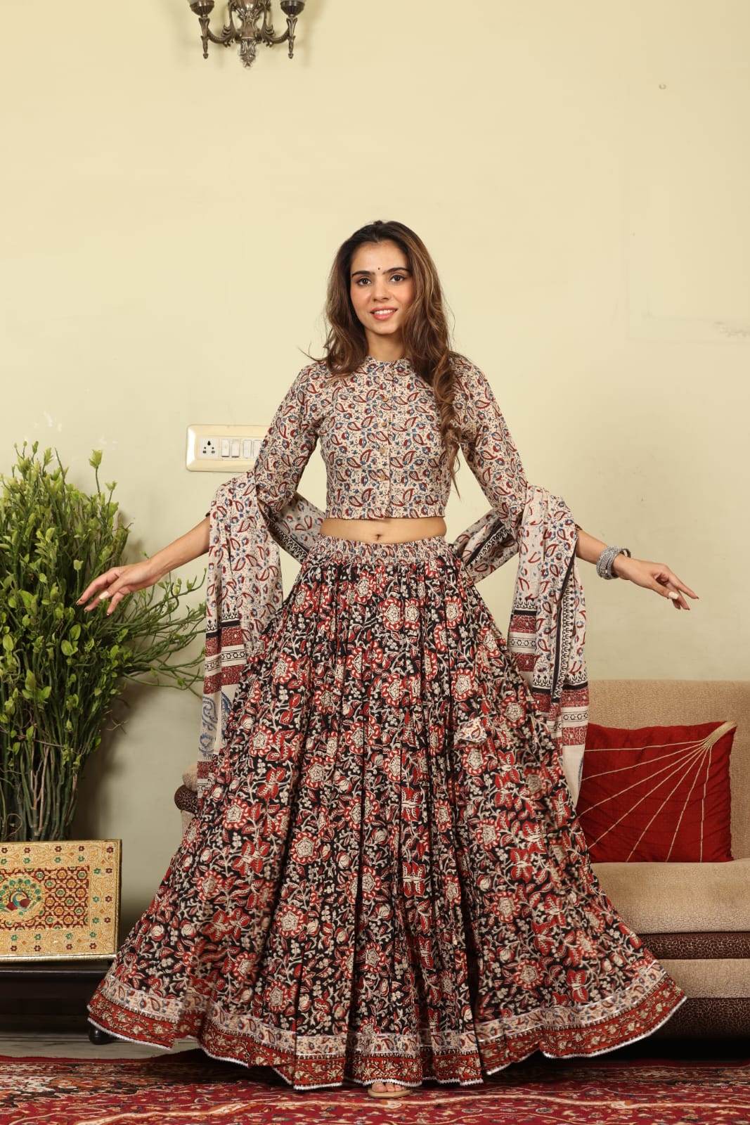 Bagru Handblock printed Lehenga Choli