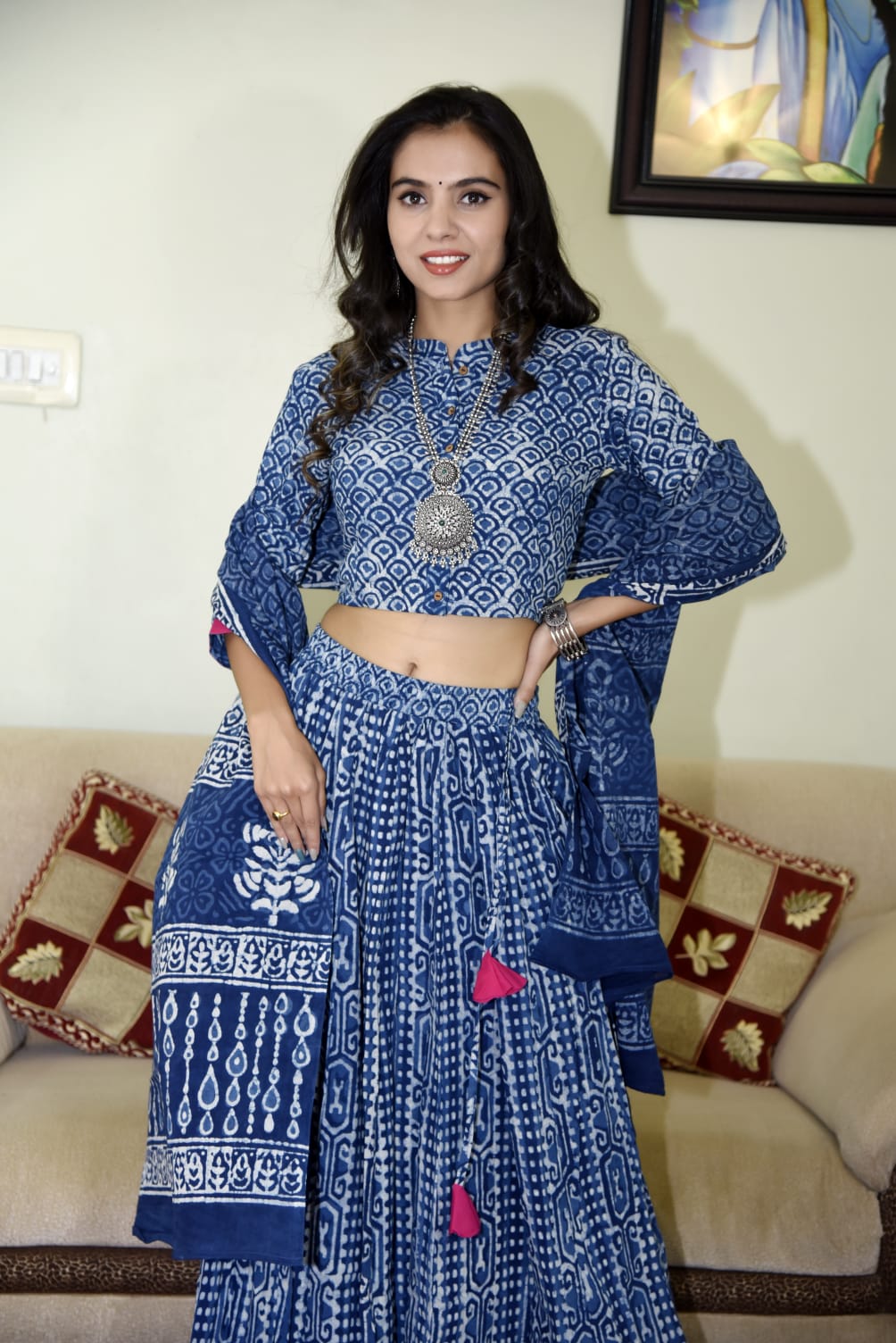 Bagru Handblock printed Lehenga Choli