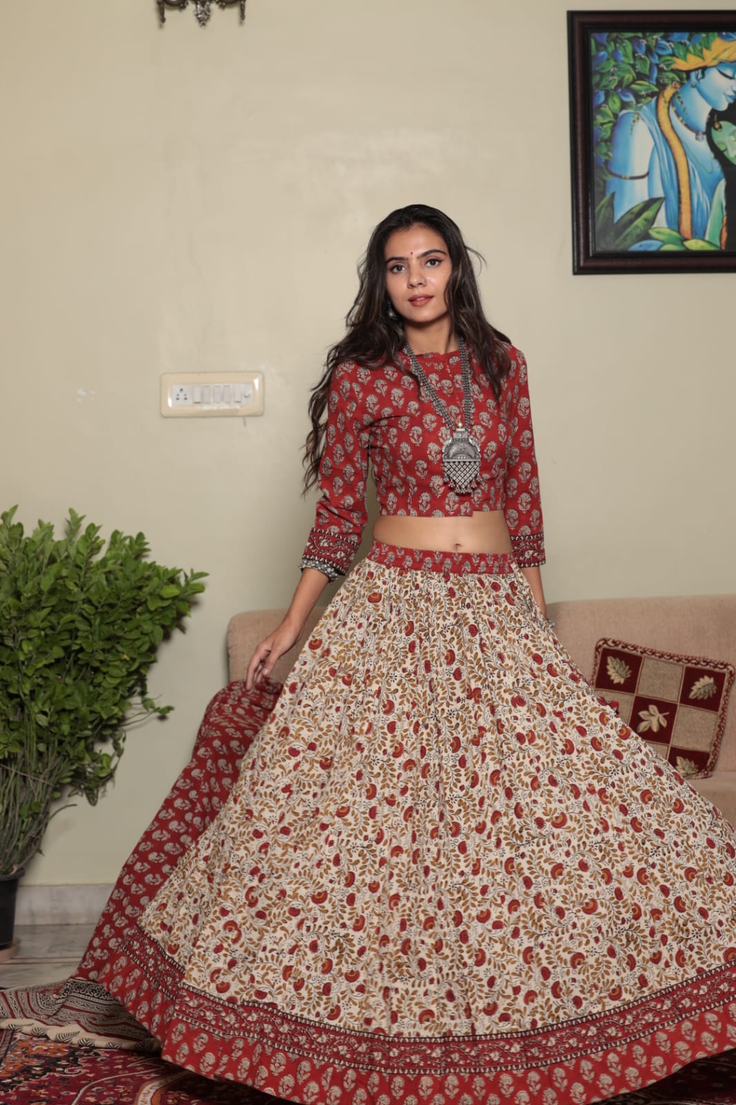 Bagru Handblock printed Lehenga Choli