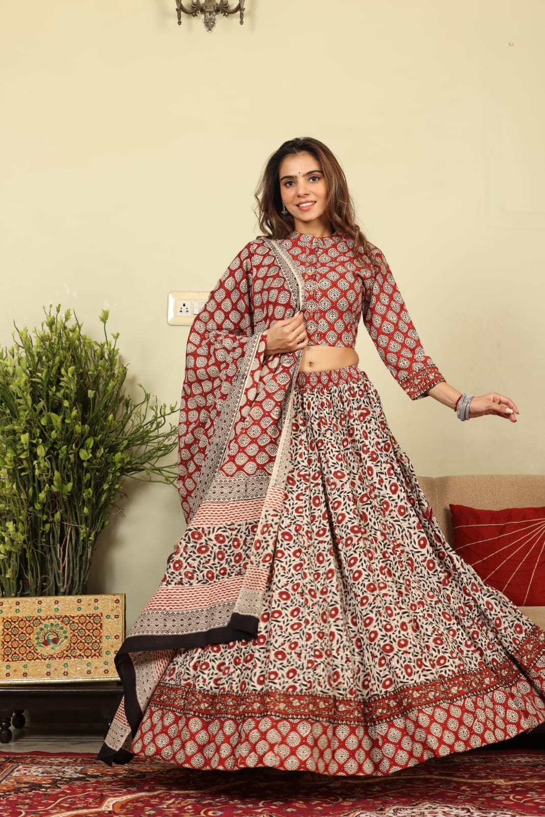 Bagru Handblock printed Lehenga Choli