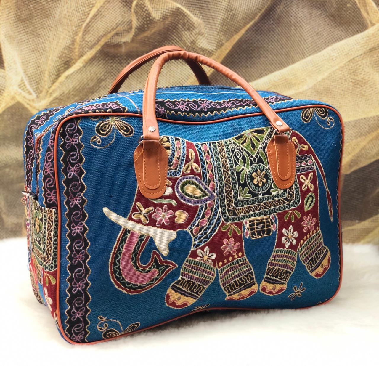 Elephant design Canvas duffle bag (6 variants)