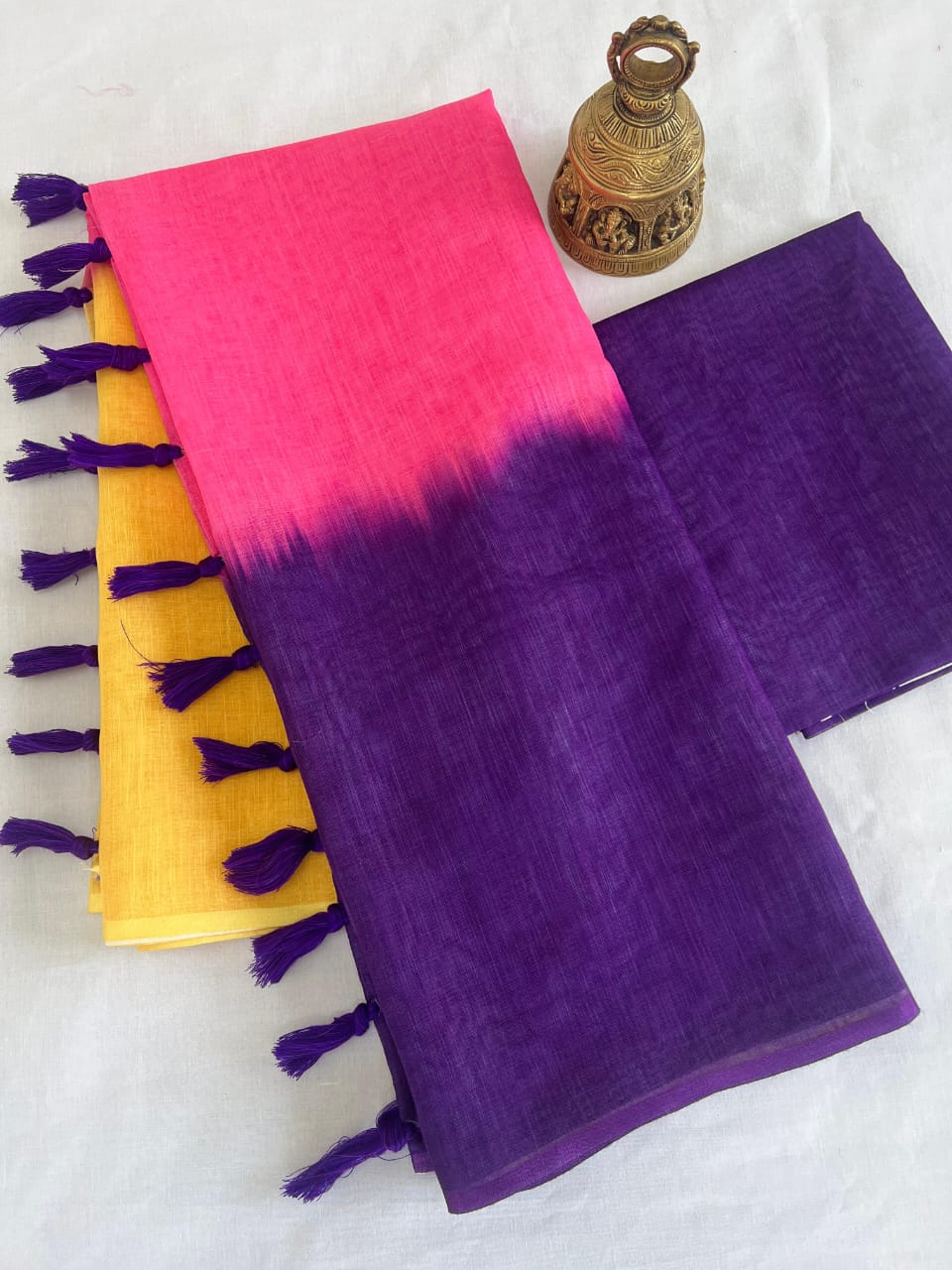 Double color Cotton & Viscous saree (6 variants)