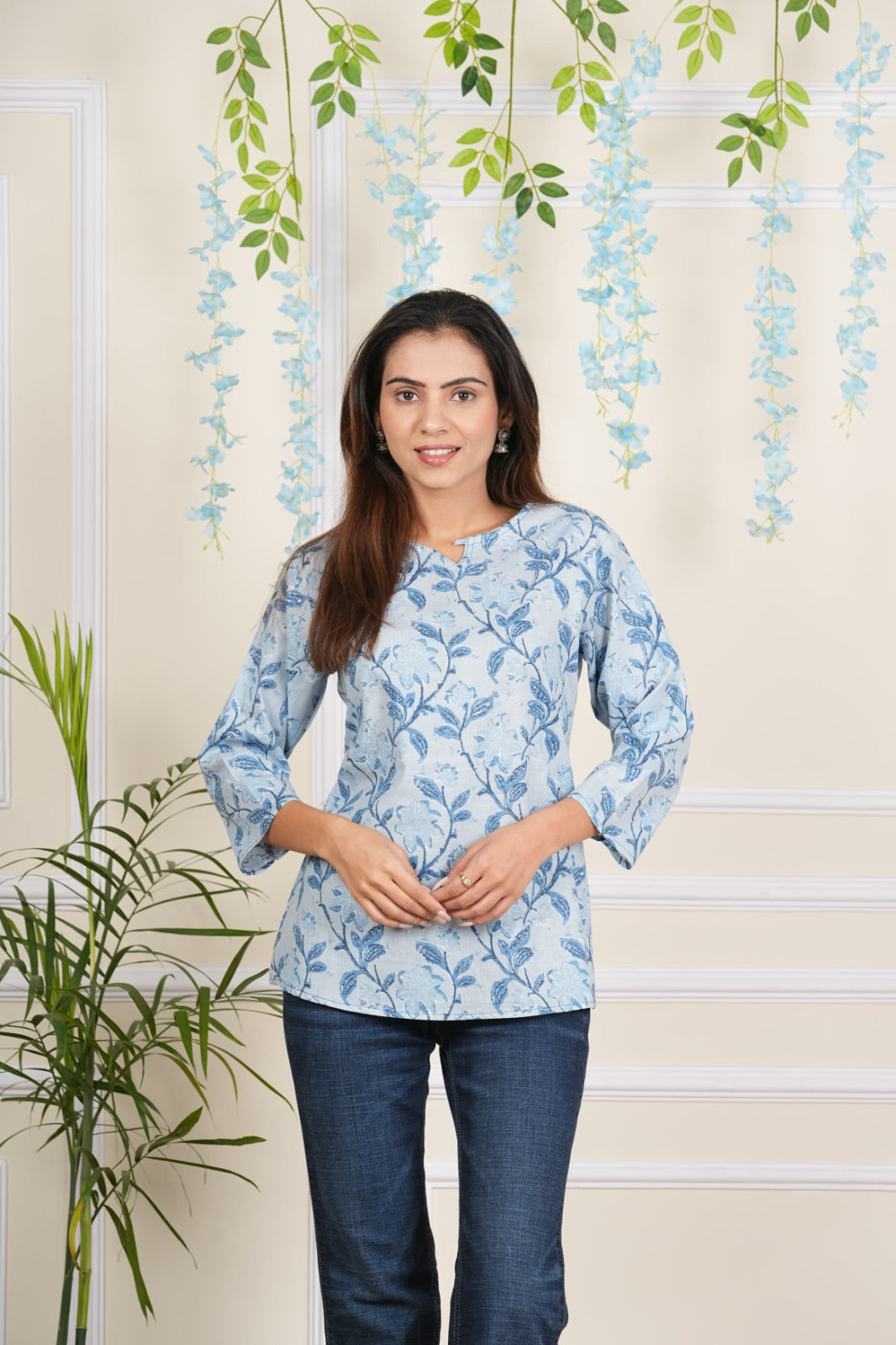 Jaipuri hand block printed cotton tops (4 variants)