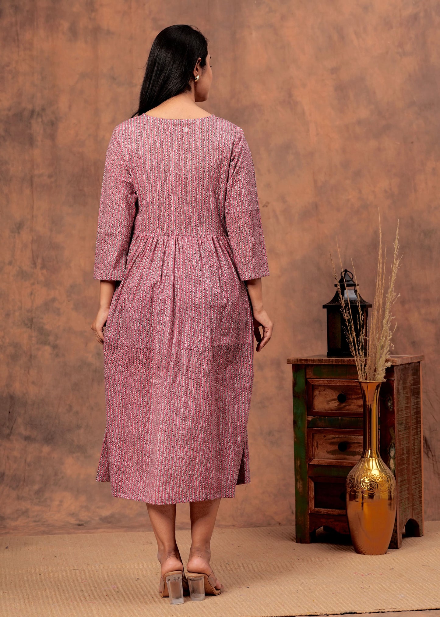 Bagru hand-printed cotton cambric dress (18+ variants)