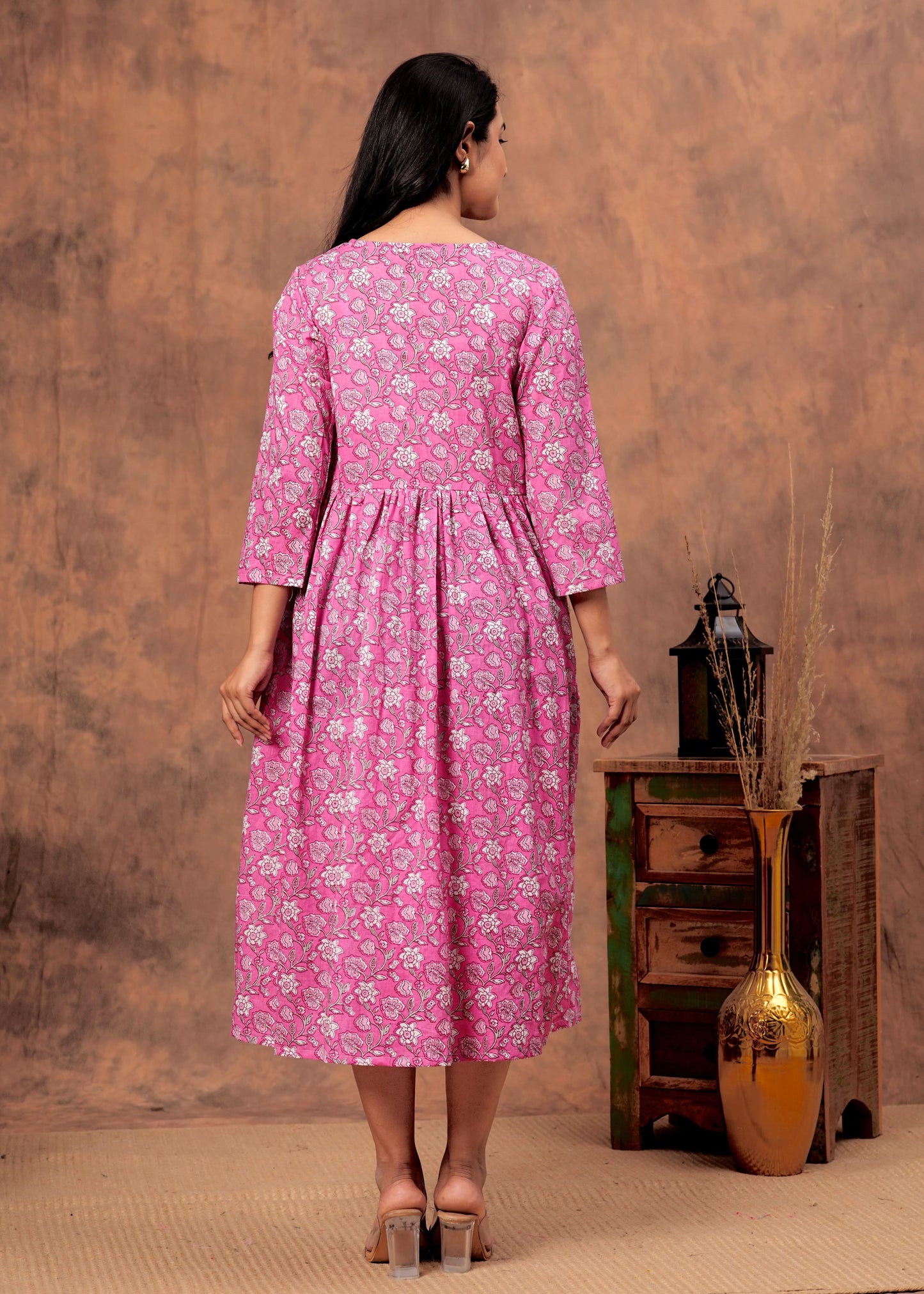 Bagru hand-printed cotton cambric dress (18+ variants)