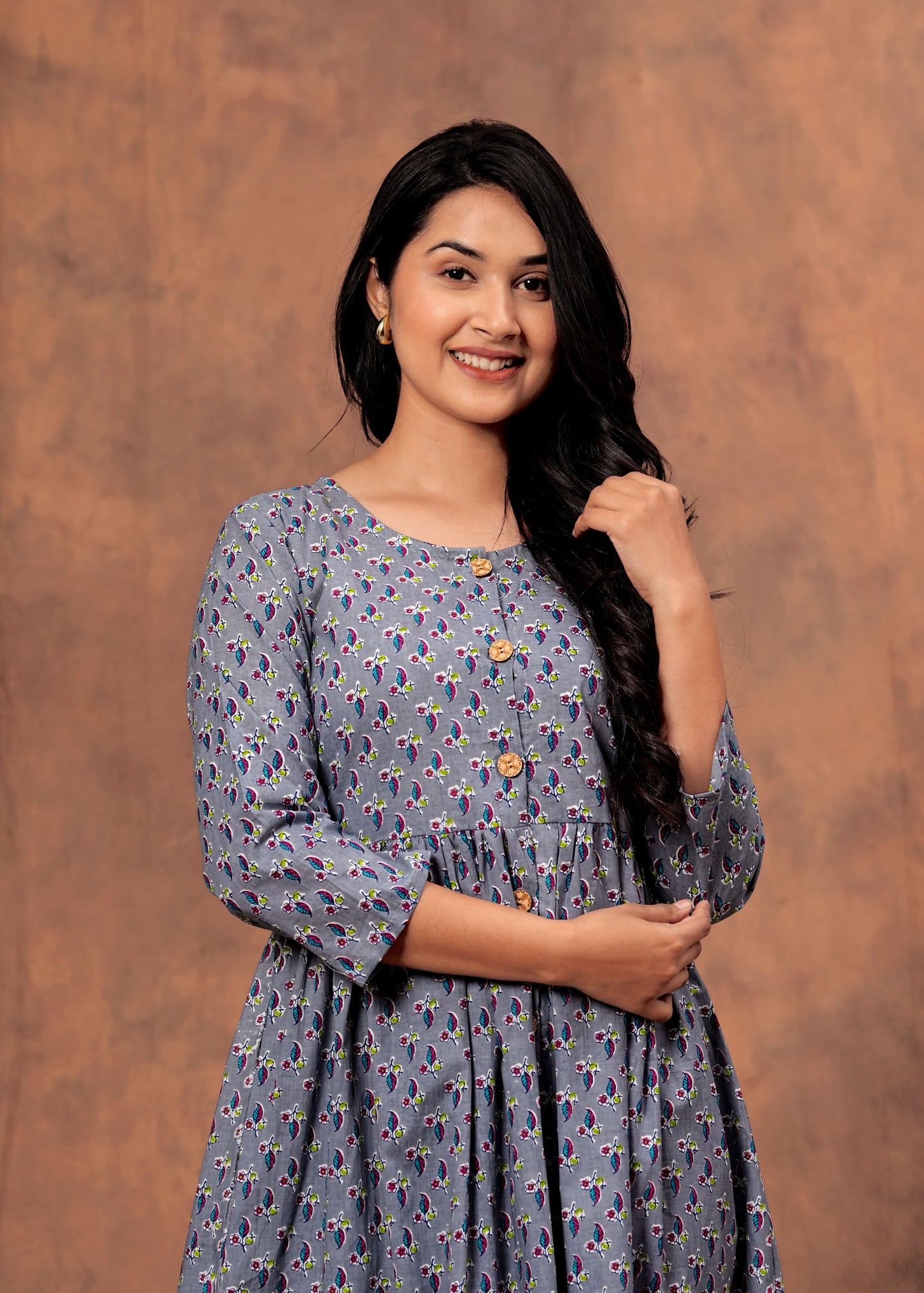 Bagru hand-printed cotton cambric dress (18+ variants)