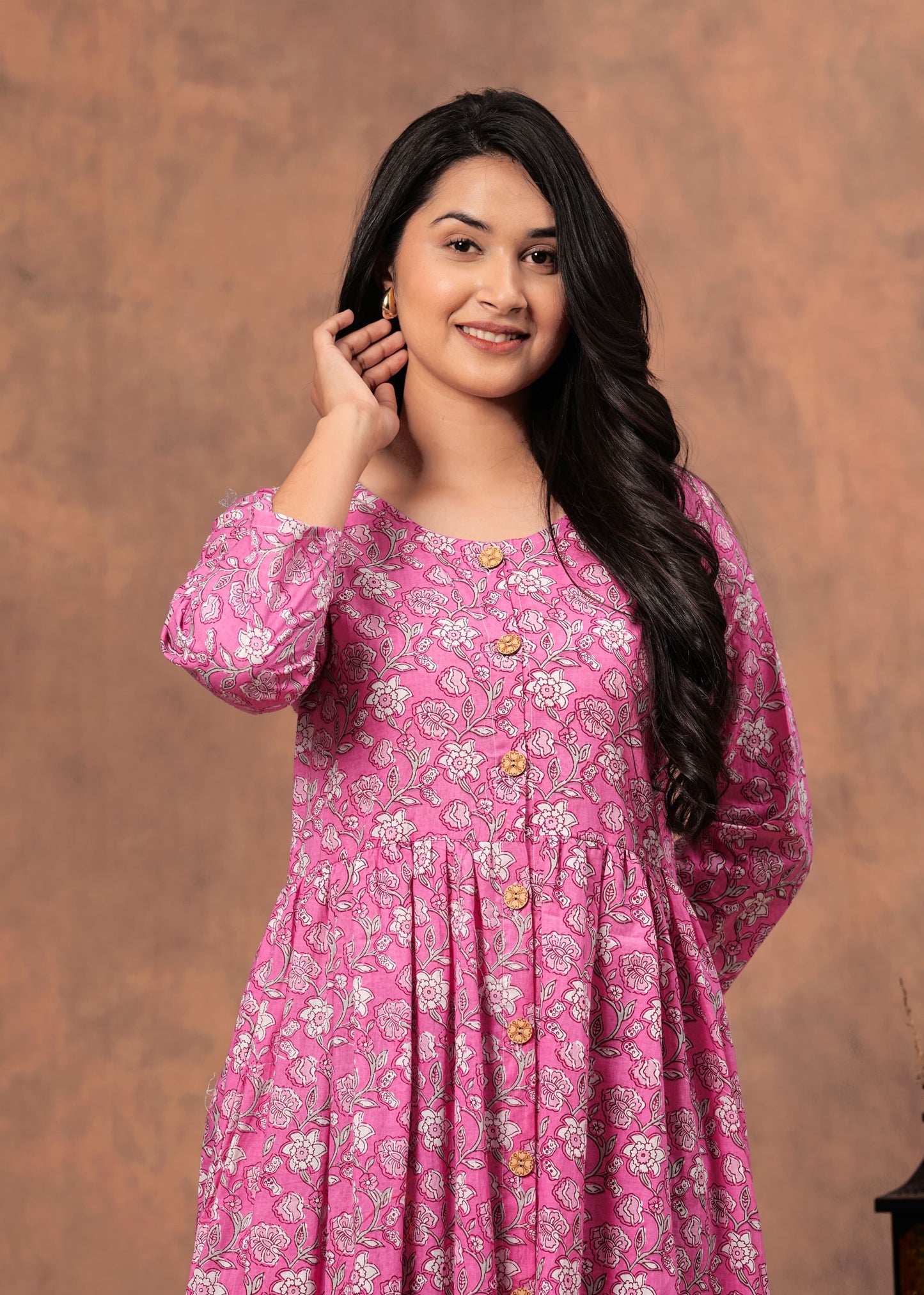 Bagru hand-printed cotton cambric dress (18+ variants)