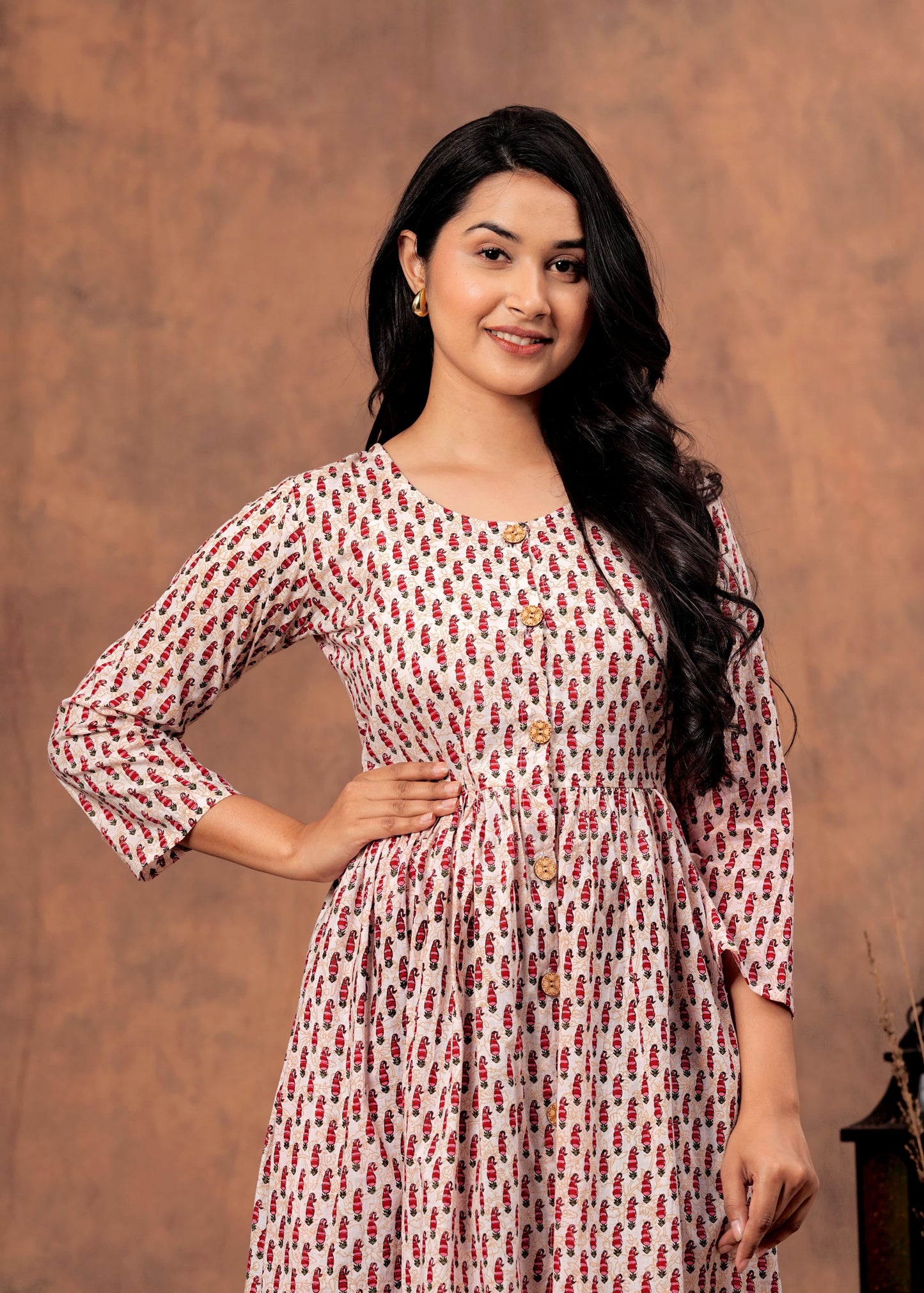 Bagru hand-printed cotton cambric dress (18+ variants)