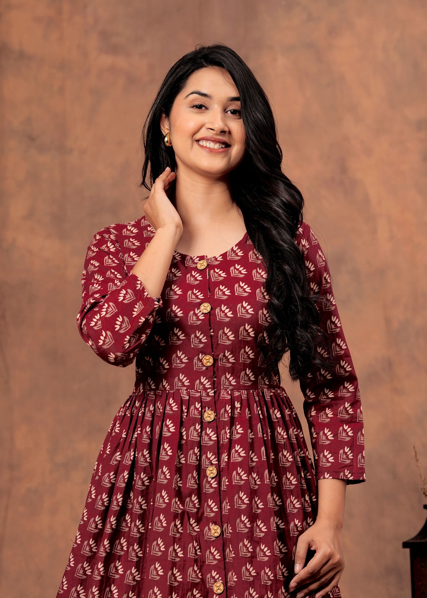 Bagru hand-printed cotton cambric dress (18+ variants)