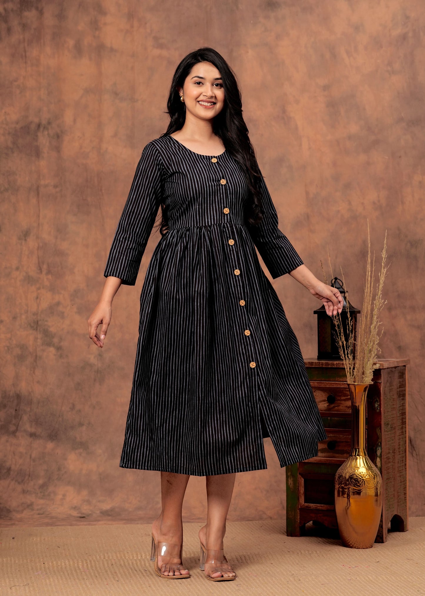 Bagru hand-printed cotton cambric dress (18+ variants)