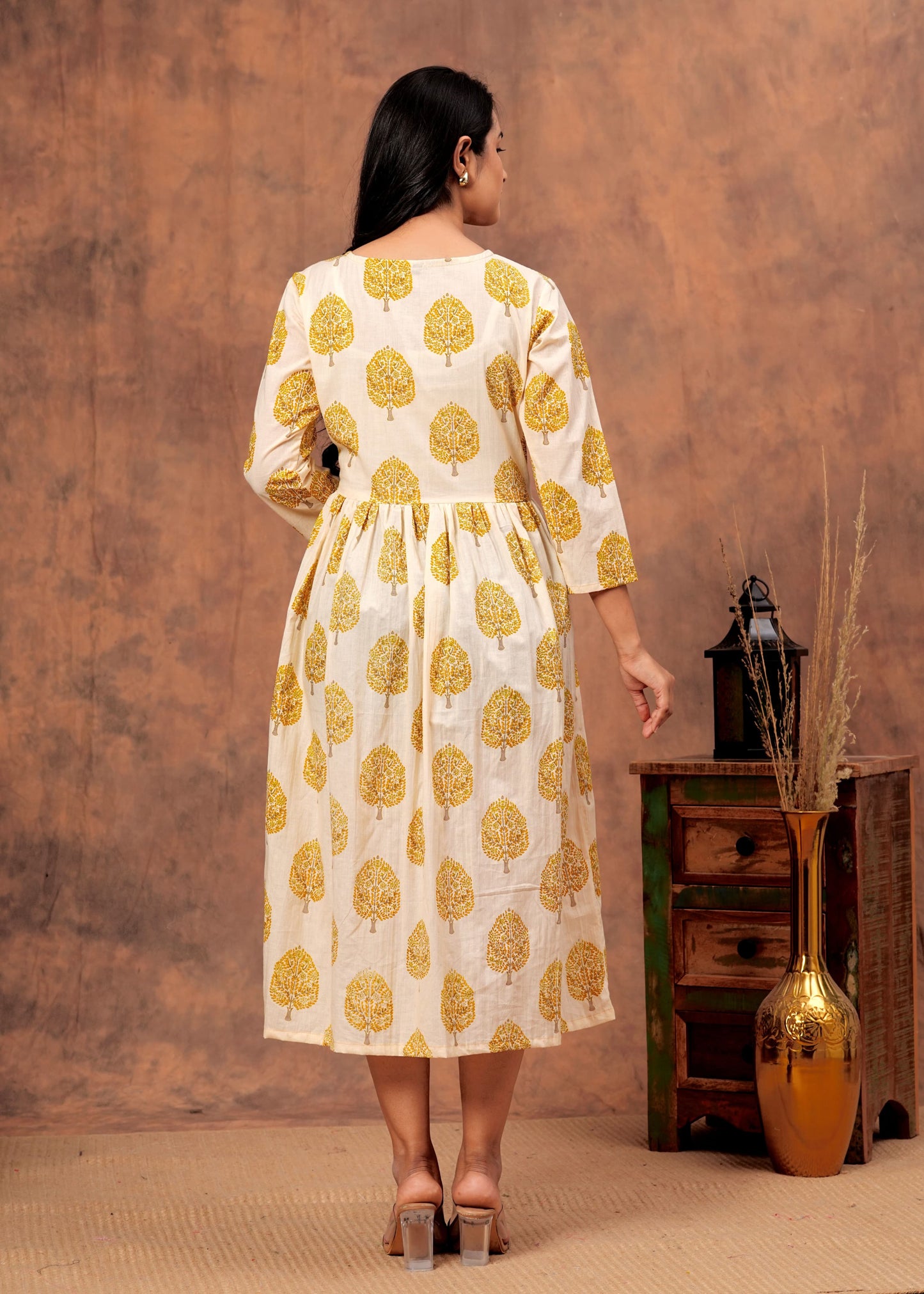 Bagru hand-printed cotton cambric dress (18+ variants)