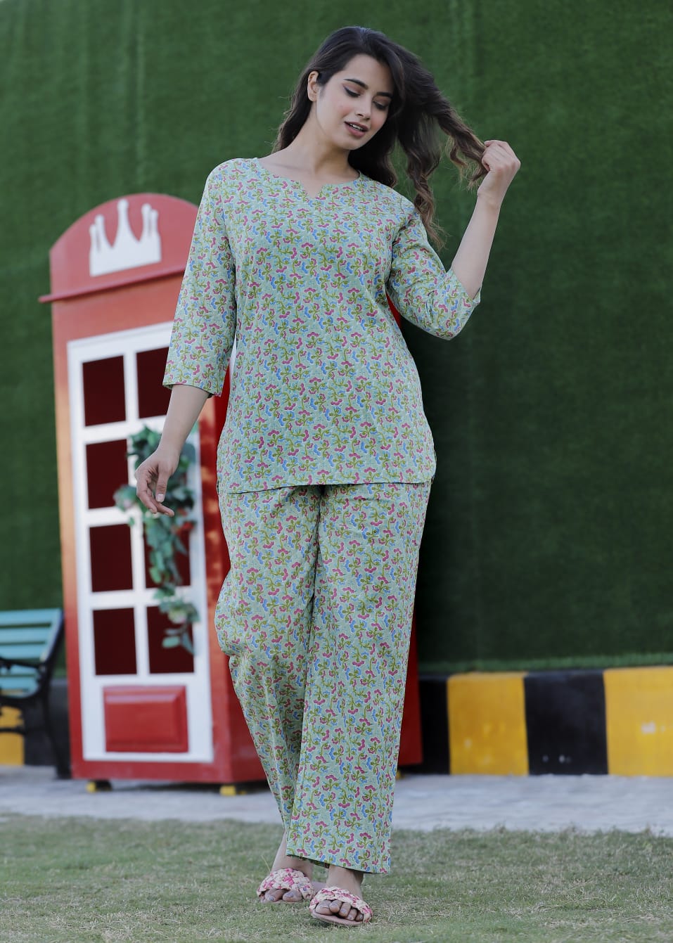 Pure Cotton hand block printed Night suit (27 variants)