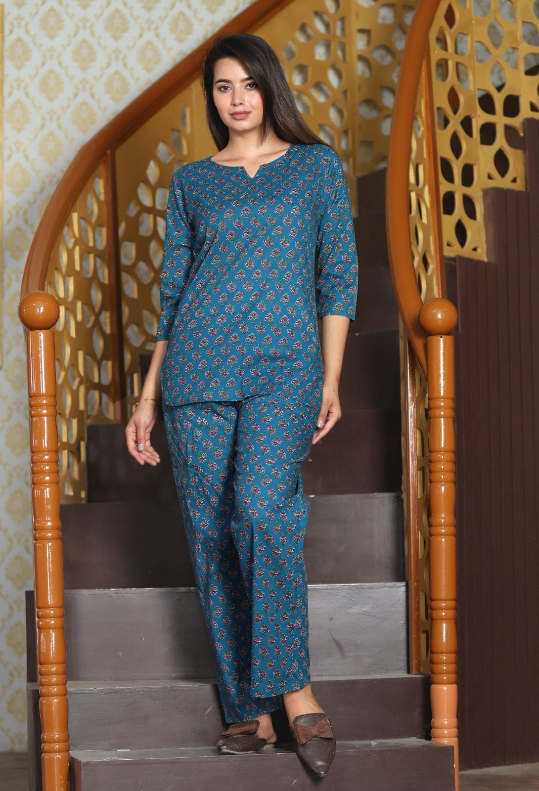 Pure Cotton hand block printed Night suit (27 variants)